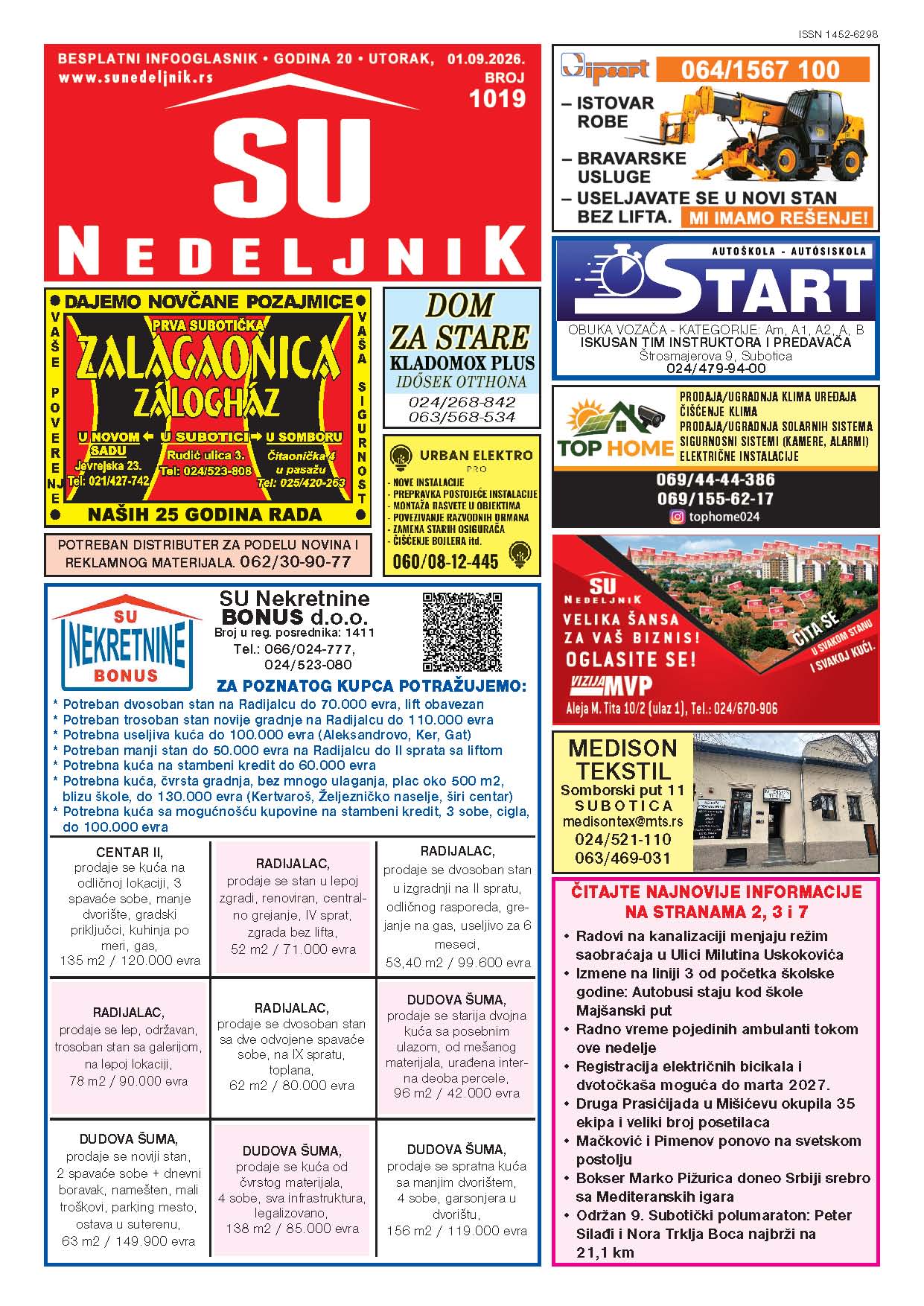 Su Nedeljnik 1019. broj